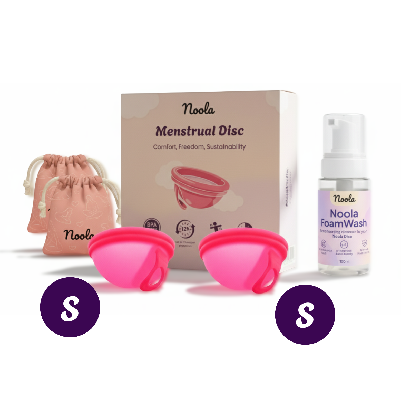 1+1 S/S Noola Menstrual Discs + FREE GIFTS – Duo Pack for Low Cervix 2.0
